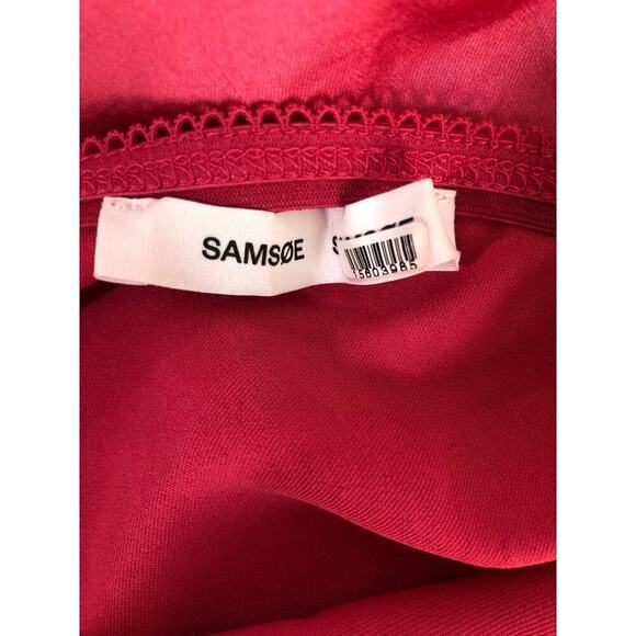 Samsoe Samsoe Agneta Skirt Satin A-Line Midi Fandango Pink Small - Picture 7 of 11